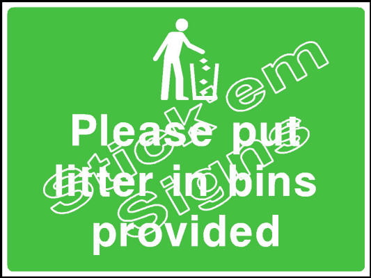 COUN0057 Please put litter in bins provided